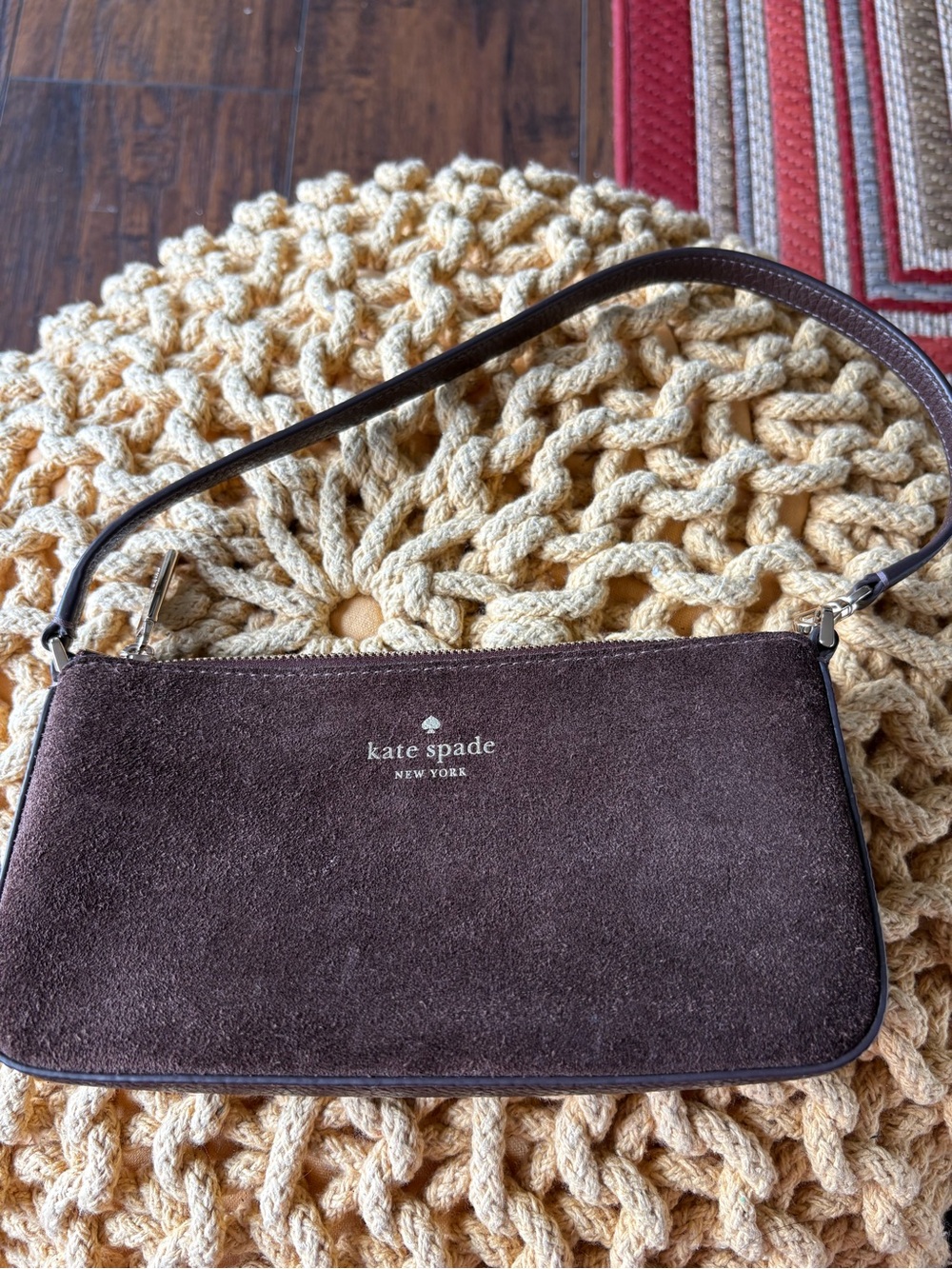 kate spade Brown Suede Shoulder Bag with Single Strap